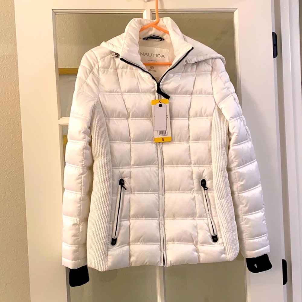 Nautica marshmellow white black puffer coat jacket S